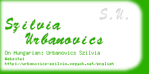 szilvia urbanovics business card